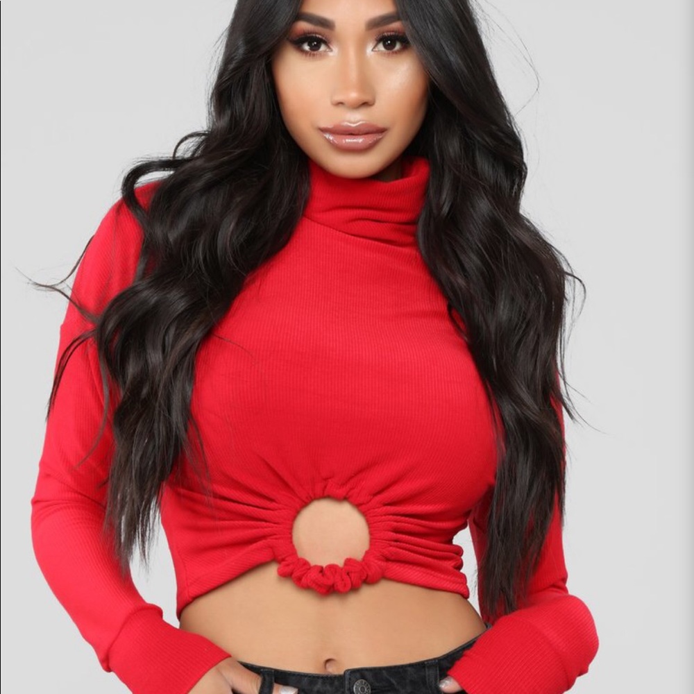 Red Crop Sweater